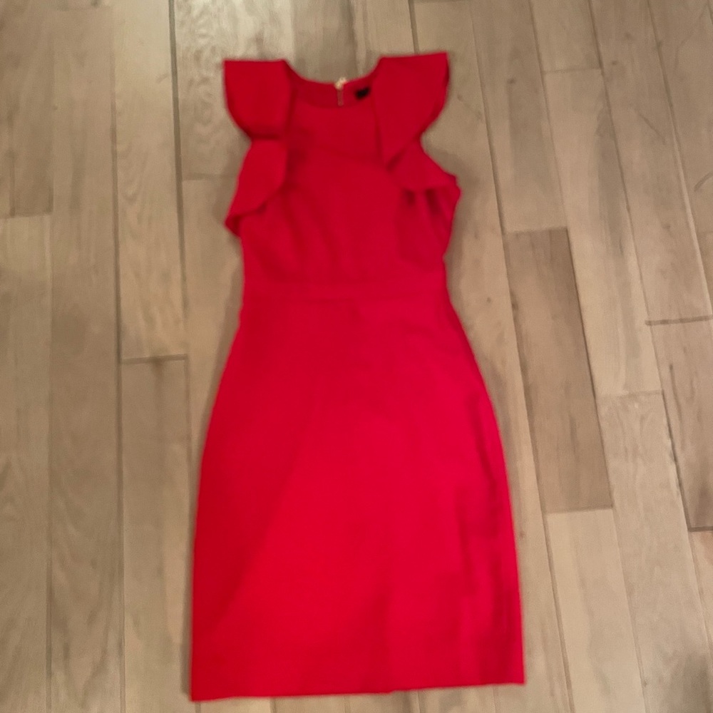 J Crew Ruffle Shoulder Dress